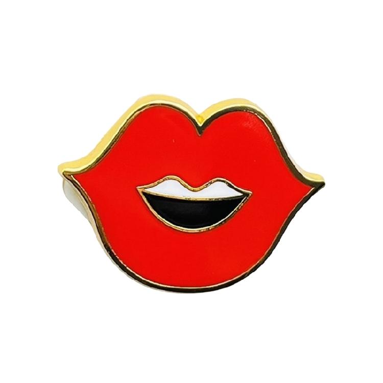 Fashion Enamel Pin Mouth Shaped Brooch Elegant Jackets Bag Backpack Badge Eye Catching Accessory for Trendsetters