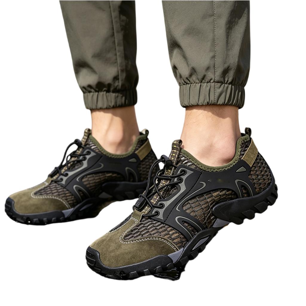 Men's Breathable Mesh Water Shoes Outdoor Hiking Trail Running Athletic Lightweight Quick Drying Sports Sneakers for Trekking