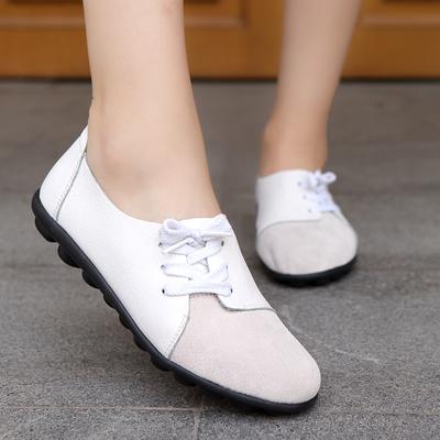 Hot Sale Spring Autumn Women Platform Sneakers Shoes Lace Up Genuine Leather Shoes Ladies Flat Shoes Women Flats Creepers