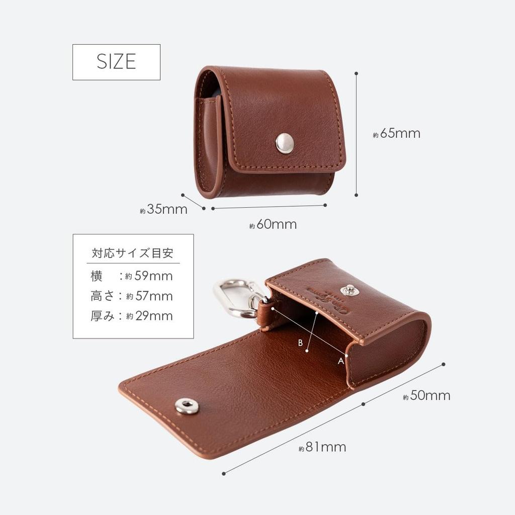 [Dom Teporna] Genuine Leather Earphone Case for Soundcore Liberty 4 and Anker, Full Protection, Scratch Resistant, Stylish, with Carabiner, Button Clo