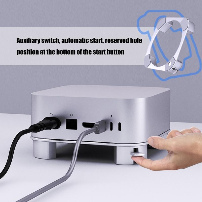 Ventilated Computer Base For MiniM4 Computer Support With Bottom Airflows Optimization And Protective Silicone Cushions
