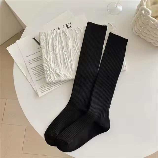 Women Cashmere Long Socks Stockings Autumn Winter Thick Warm Knee High Socks Japanese Solid Color Knitted Socks Stockings