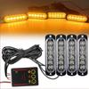 4pcs 6 Led Strobe Side Warning Lights 12V-24V Strobe Grille Flashing Lightbars Cars Truck Beacon Lamp Amber Traffic Lights White