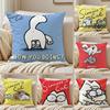 Cartoon Cute S_Simons Cat Cushion Cover Silky Short Plush Double-Sided Printed Pillow Case For Sofa All Seasons Home Decor Gift