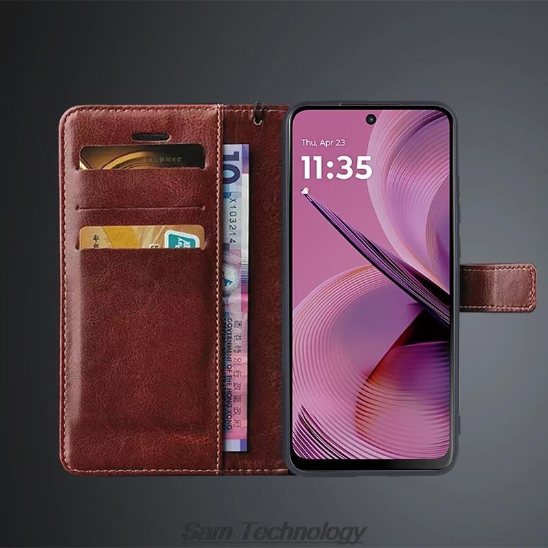 Husă Tip Portofel din Piele PU pentru Motorola Moto G55 5G Husă Flip Retro Portofel Husă Telefon Business Capa Fundas Coque