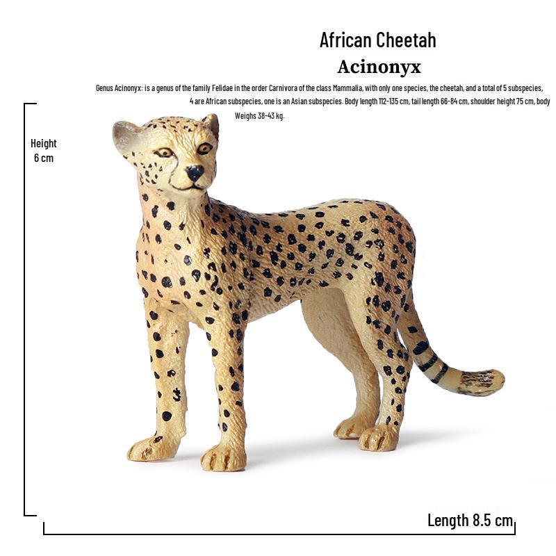Wild Animal Figurine Set: Jaguar, Cheetah, African Leopard for Kids