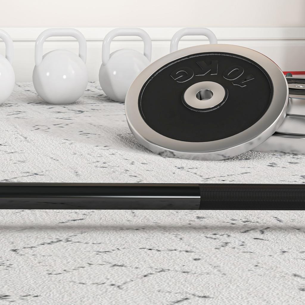 Steel Barbell 180 cm diameter 50 mm with 2 Clips Load 200 kg Weight Training Bar for diameter 5 cm Plates Fitness