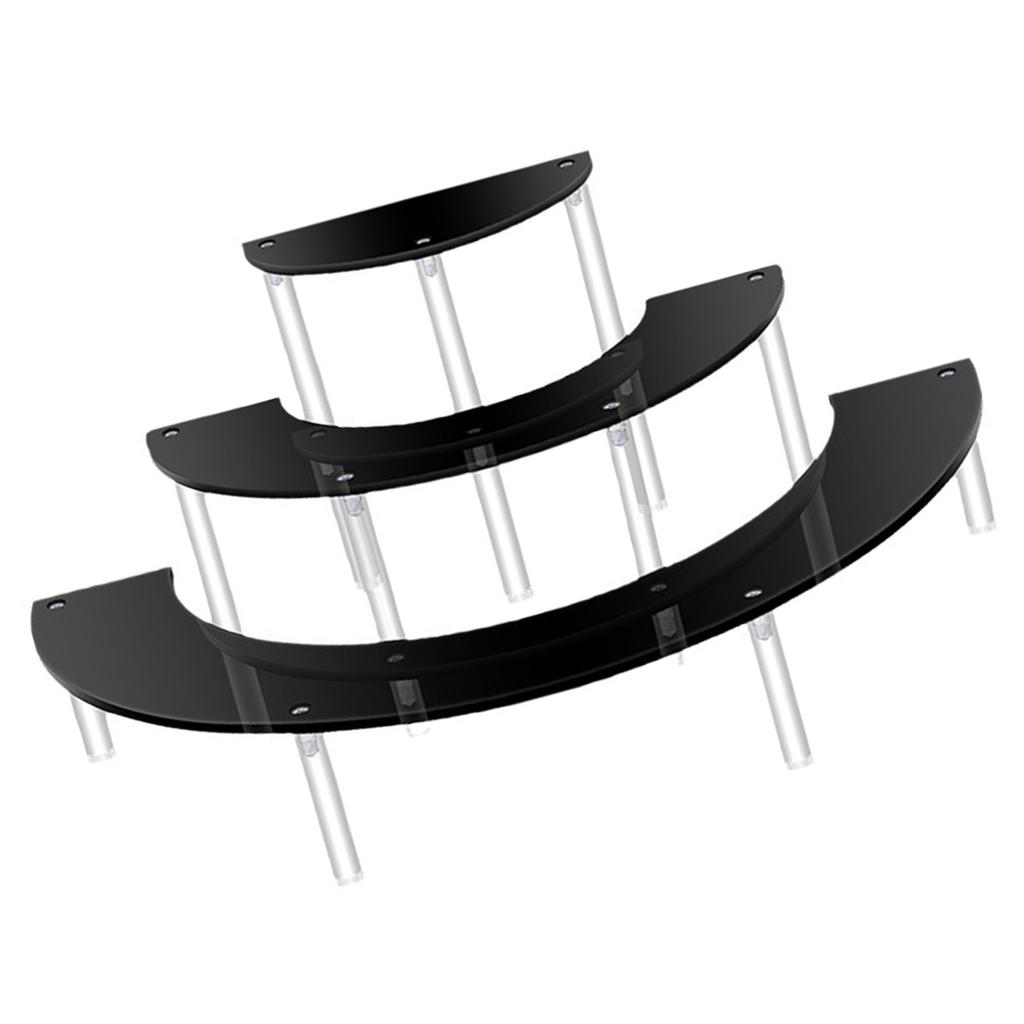 3 Tiers Acrylic Display Risers Storage Stand for Perfume Cupcake Figures and Desserts Home Decoration Organizer
