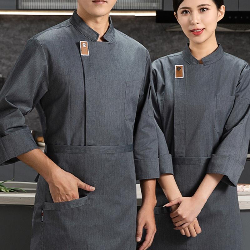 Starkes Koch-Arbeitshemd Hitzebeständiges Polyester Bau Praktische Aufbewahrungstaschen Für Professionellen Gastronomischen Gebrauch