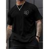 Herzfrequenz-Grafikdruck T-Shirt für Herren - Streetwear Tee, Normale Passform Rundhalsausschnitt, Maschinenwaschbar Ganzjahres-Freizeit-Oberteil