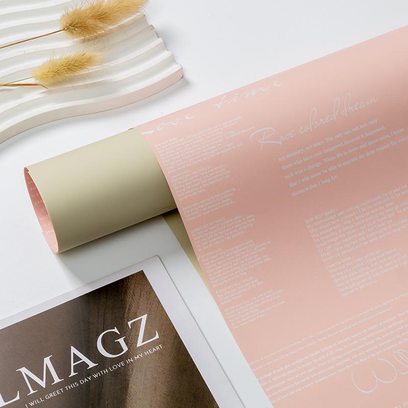 Bi-Color English & Hanji Floral Wrapping Paper for Bouquet Packaging