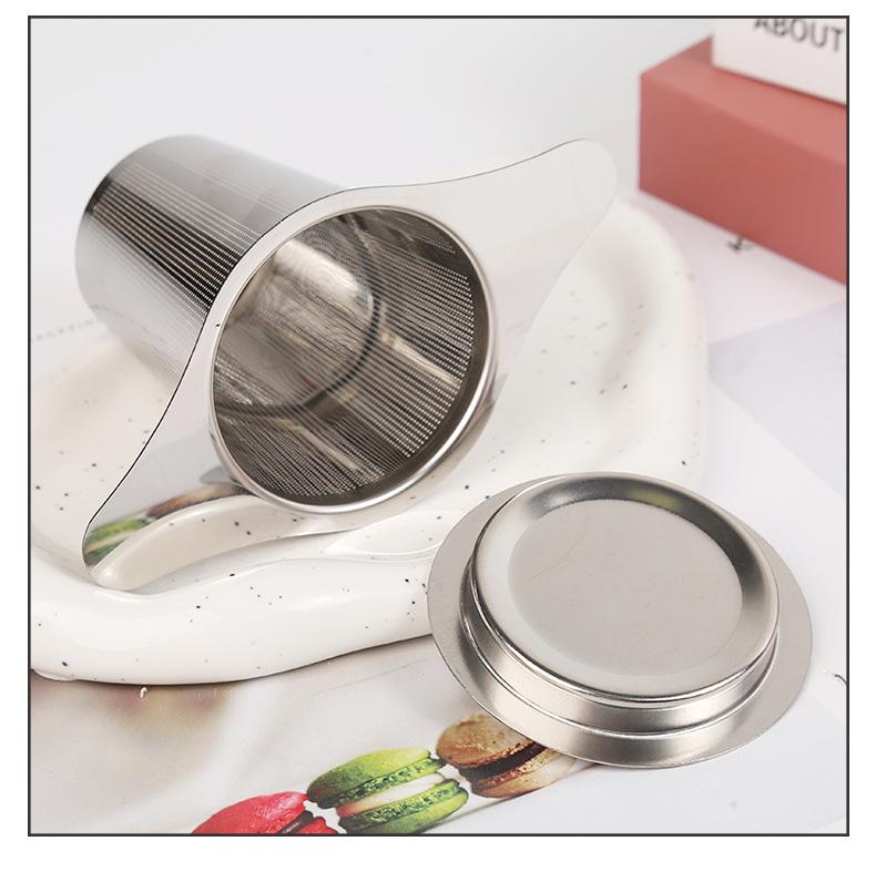 304 Stainless Steel Conical Tea Infuser with Mesh Strainer and Double Ear Design