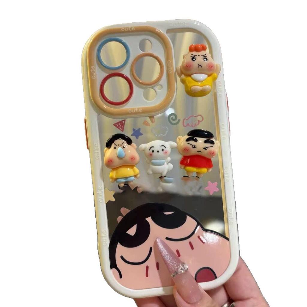 Shinchan Drop-proof Phone Case: Full Coverage for Apple 17 Pro Max, 16 Plus, 15 Cream Shell, 14 Pro