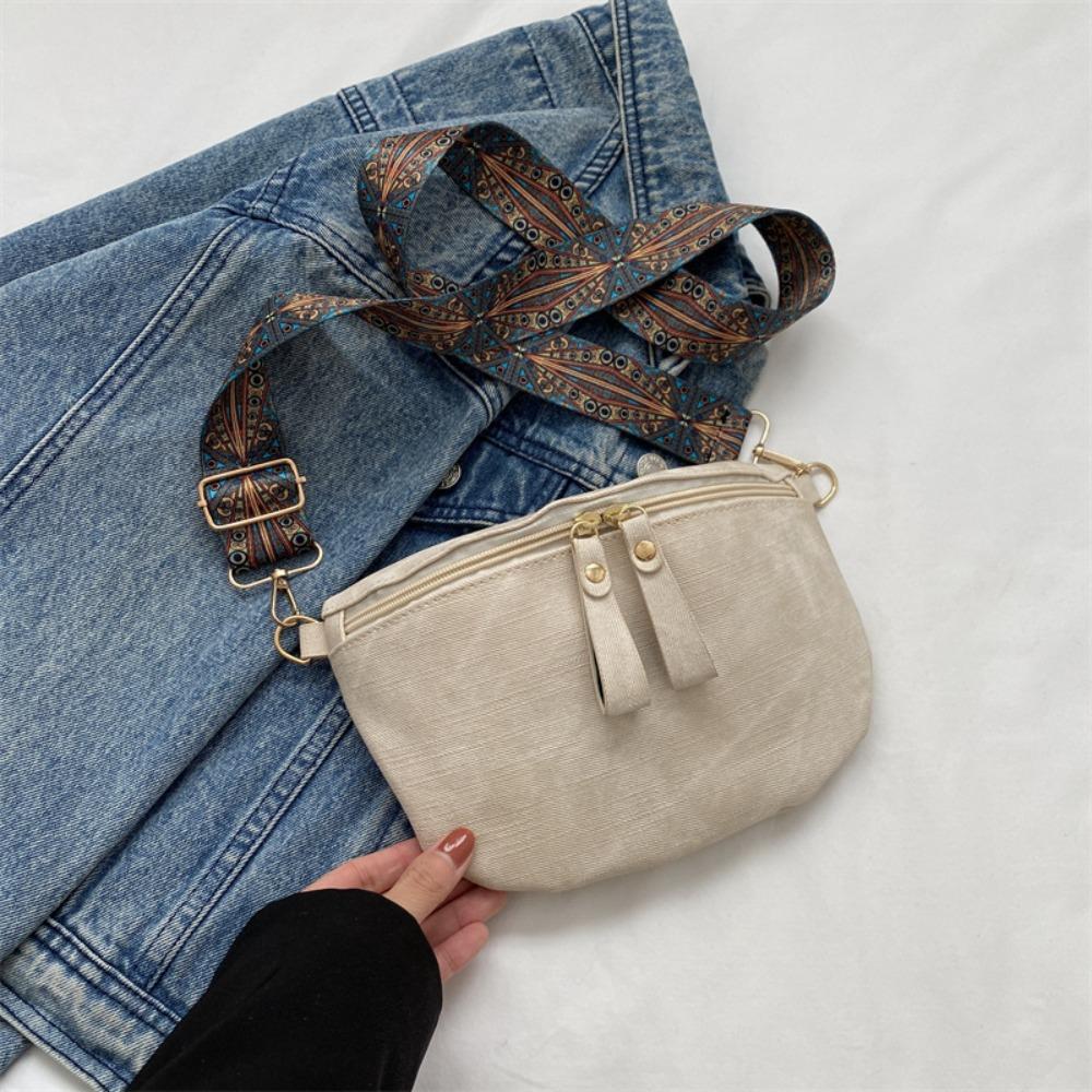 

Korean Style Chest Bag Zipper Women Crossbody Bag Portable PU Leather Waist Bag Shopping бежевый