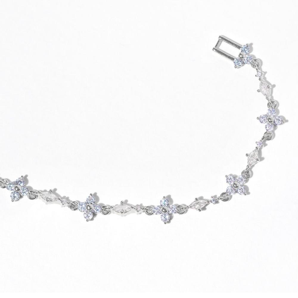 Nuovo Bracciale alla Moda Y2K Raffinato Rosa Dolce Zircone Fiocco Cuore d'Amore Catena per Donne Ragazze Festa Regalo di Compleanno Gioielli