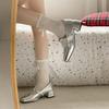 Slip On Thick Heel Women Mary Jane Shoes Fashion Height Increase Party Dress Shoes Spring Autumn Ladies Concise Leather Shoes