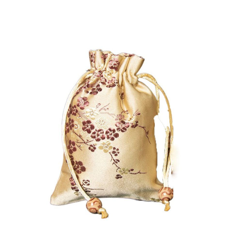 Embroidered Storage Bag Satin Jewelry Packaging Bag Retro Women Sachet  Party