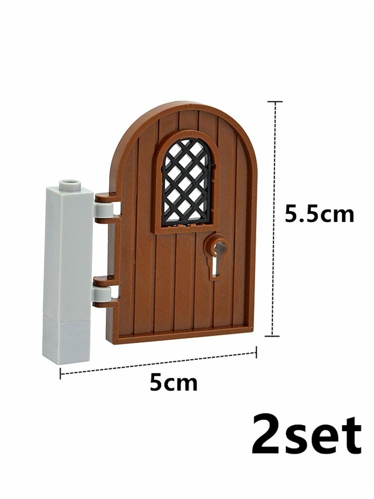 

Moc Building Blocks Door 1x4x6 Round Top with Window Keyhole 64390 30046 Compatible Assembles Parts DIY City Street View Brick