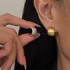 Frosted Granular Metal C-Shaped Earrings Earrings Light Luxury Fashion High Sense Personality Daily Commuter Casual Earrings Women