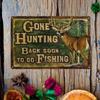 Metal Wall Art Deer Hunting Cabin Retro Sign for Bar Garage