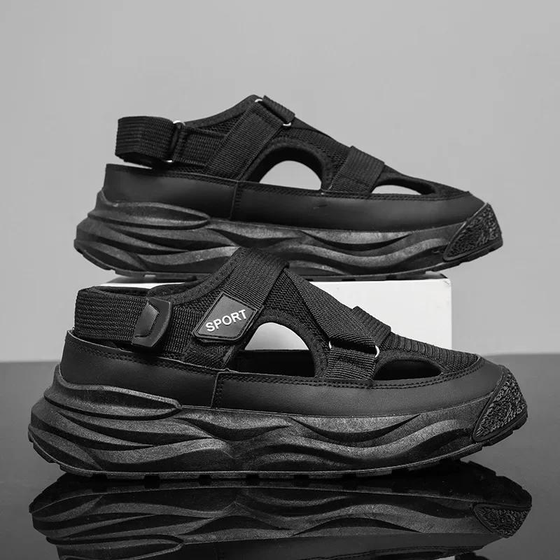 

Sandals Men Original Shoes Man Summer Sandal EVA Breathable Casual For Designer Luxury Husband Sandles Flip Flops Slippers Men s 44 чёрный