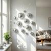 5 Pezzi Specchio Metallico Palla da Discoteca Arte da Parete Semicerchio a Cupola Decorazione da Parete Disco Soggiorno