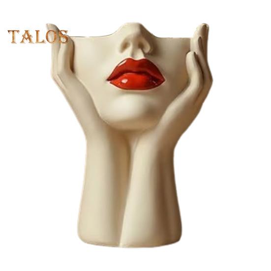 

Держатель для ручек с женским контуром, художественная ваза ручной работы в форме женской головы, минималистичный держатель для кистей для макияжа для дома, гостиной, книжной полки, декора B