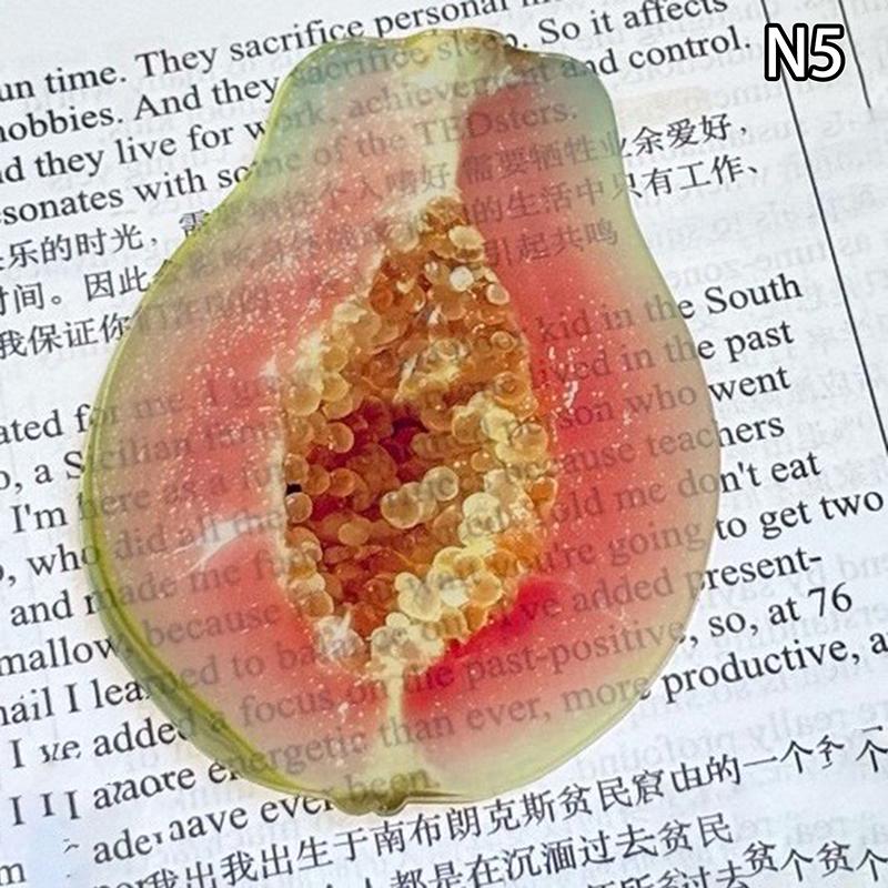 Creative Fruit Slice Bookmark With Simulation Funny Design Sense For Ins Fixed Book Photography Cartoon Cute Note Bookmark