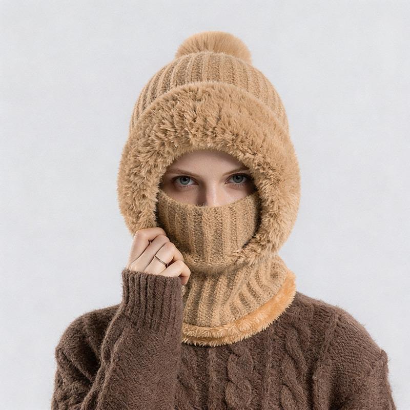 Women's Hat Autumn and Winter One-Piece Warm Hat Outdoor Riding Skiing Hat