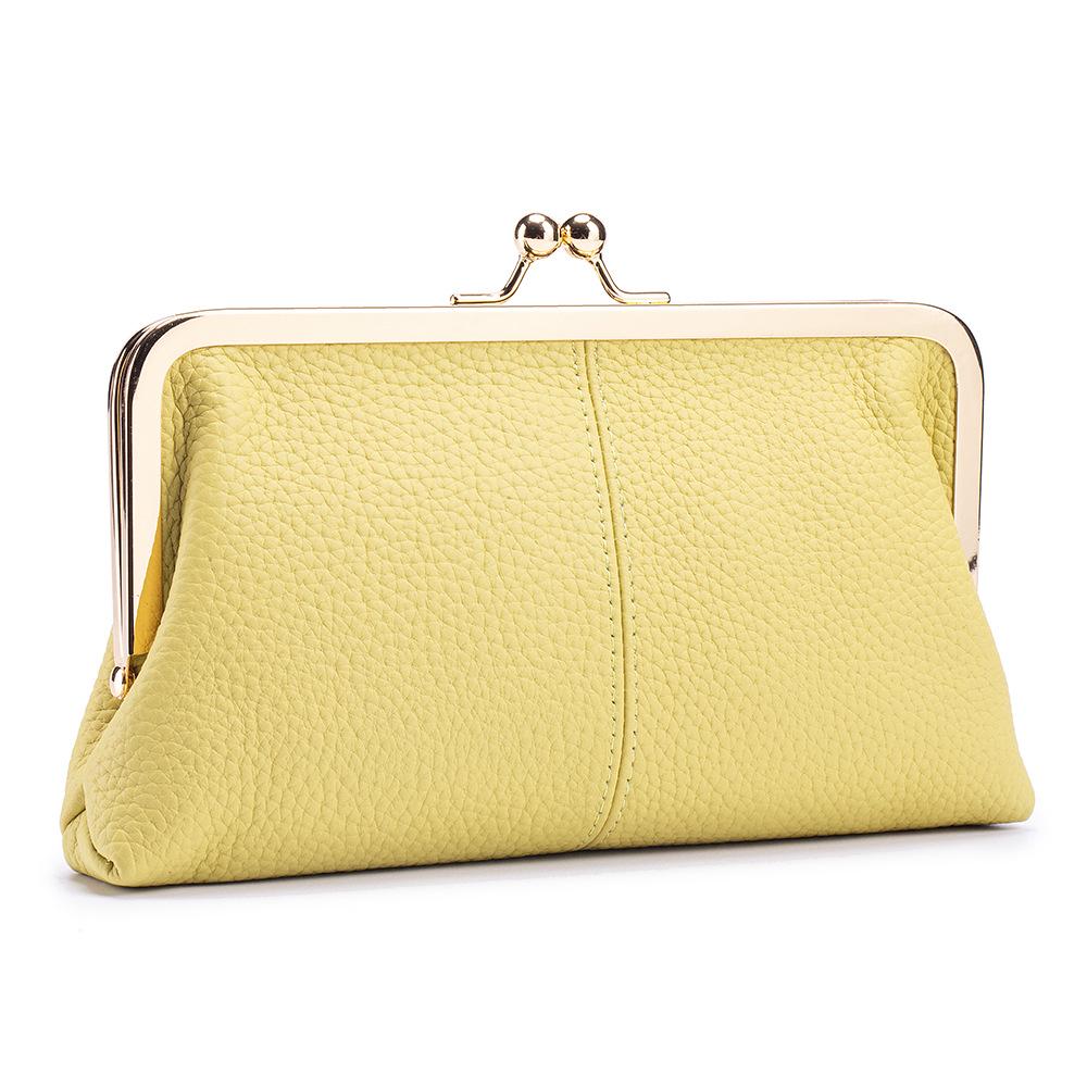 Premium Leather Long Clutch Wallet with Clasp - Large Capacity, Minimalist Design