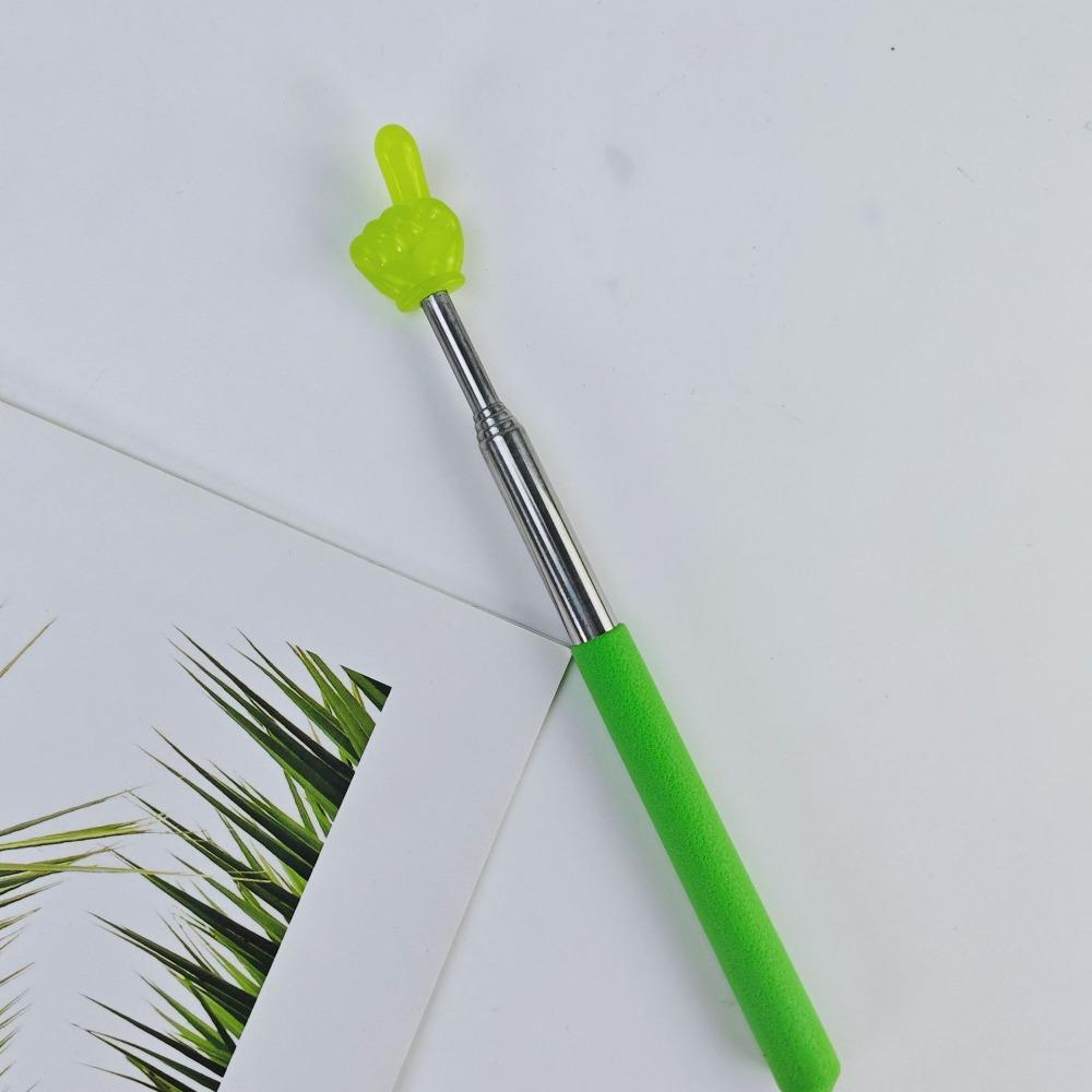 Stainless Steel Teaching Pointer Macaron Color Retractable Reading Sticks Luminous Finger Teaching Stick Students/Teachers темно-зеленого