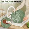 Placemats,Dual Sided PU Leather Place Mats, Heat Resistant Waterproof No-Slip, Washable Round Floral Kitchen Coffee Table Mats