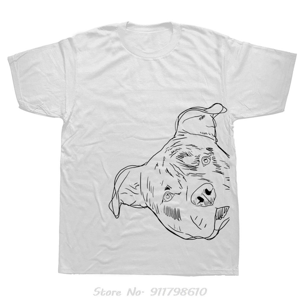 Funny Oversized T-shirt Dog American Staffordshire Terrier Men's Clothing Streetwear Fitness T Shirt Summer Style Cotton Tshirt