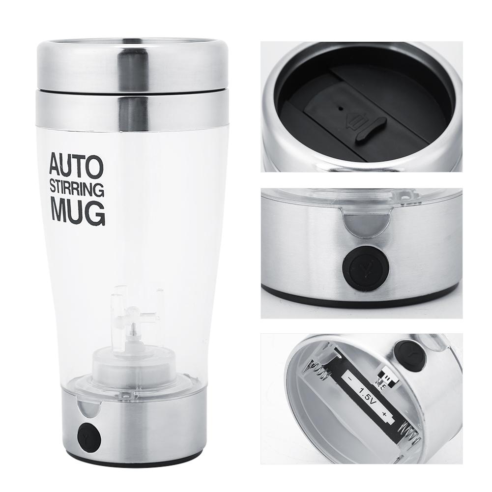 Edelstahl Elektrischer Mixerbecher 400ML Automatischer Kaffeebecher Leiser Rührer Unverziert Stilvoll und Schneeartig Mischbecher für T Kaffee Suppe