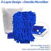 Chenille Car Washing Gloves Microfiber Auto Cleaning Mitt for Vehicle Double-sided Washable Thickened Care Cleaning Gloves