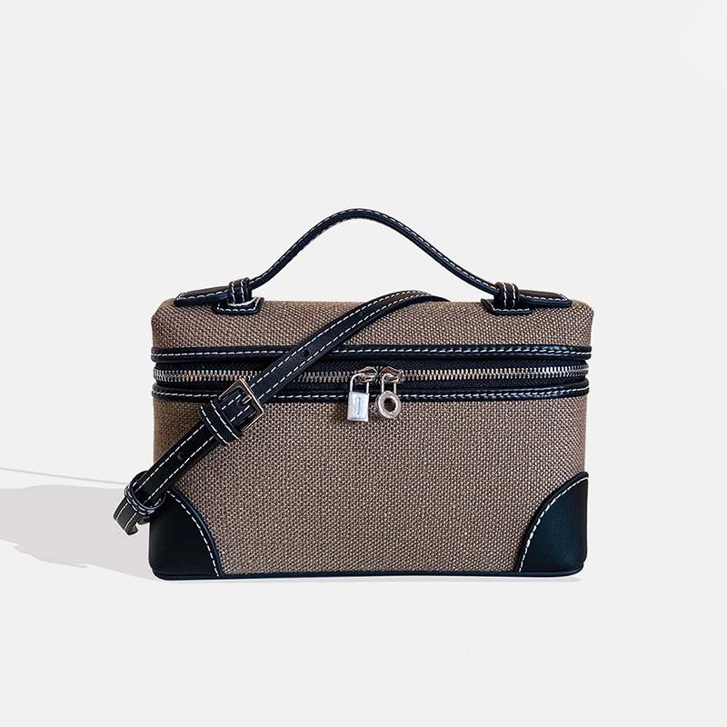 New LP19 Mini Shoulder Bag Real Cowhide Canvas Gigi Messenger Bag Box Bag