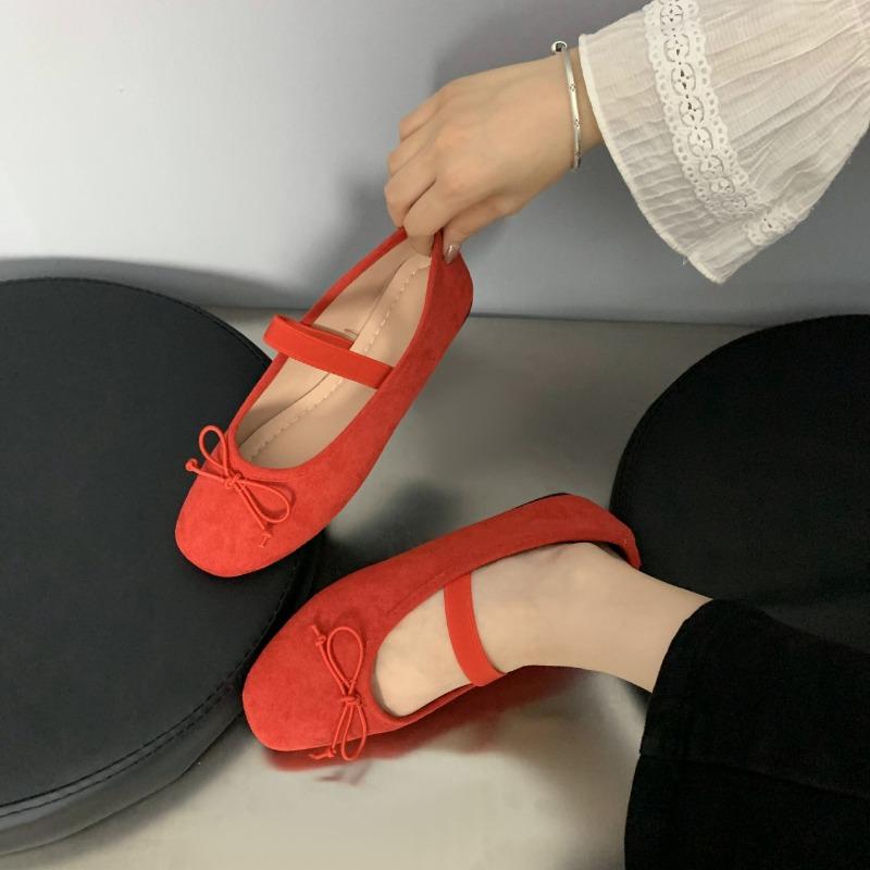 New Style Elegant Shoes Woman Flats Shallow Mouth Bow-Knot Soft Casual Female Sneakers Square Toe Dress Ballerinas Butterfly