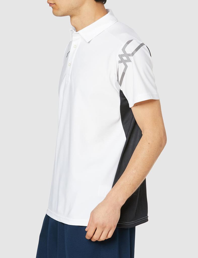 Mizuno MC Line Training Polo Short Size S Shirt, Sleeve, Moisture-Wicking, Quick-Drying, 32MAA170, White,