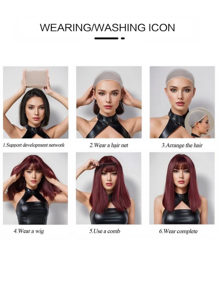 Orange Forehead Lace Long Wavy Synthetic Wig Lolita Long Straight Breathable Chemical Fiber Wig Women's Wig