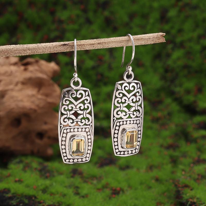 Retro Ethnic Style Red Zircon Earrings for Women, Elegant Earrings Accessories