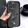 Eagle Sculpture Black Stone Groove iPhone 14/15/16/17 Pro Max Case