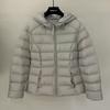 High-end white duck down hooded short down jacket women's winter new ribs thin warm small jacket