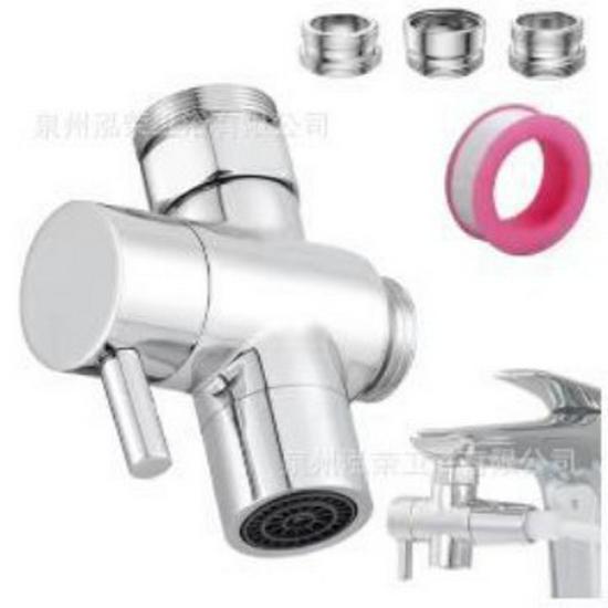 Black All-Copper Quick-Open Three-Way Water Splitter Valve for Showers