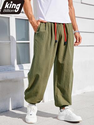Pantaloni Harem Casual da Uomo Caviglia con Polsino Colore Unico Vestibilità Larga Oversize Coulisse Vita Elastica Streetwear Hip Hop Pantaloni Trendy