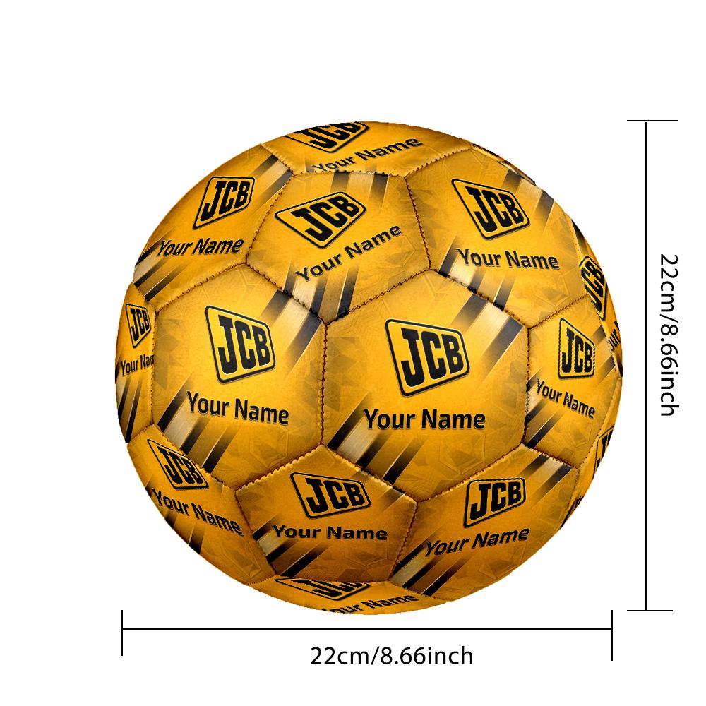 JCB Size 5 Football, Custom Name Text Personalized Soccer Ball Sport Training Gift