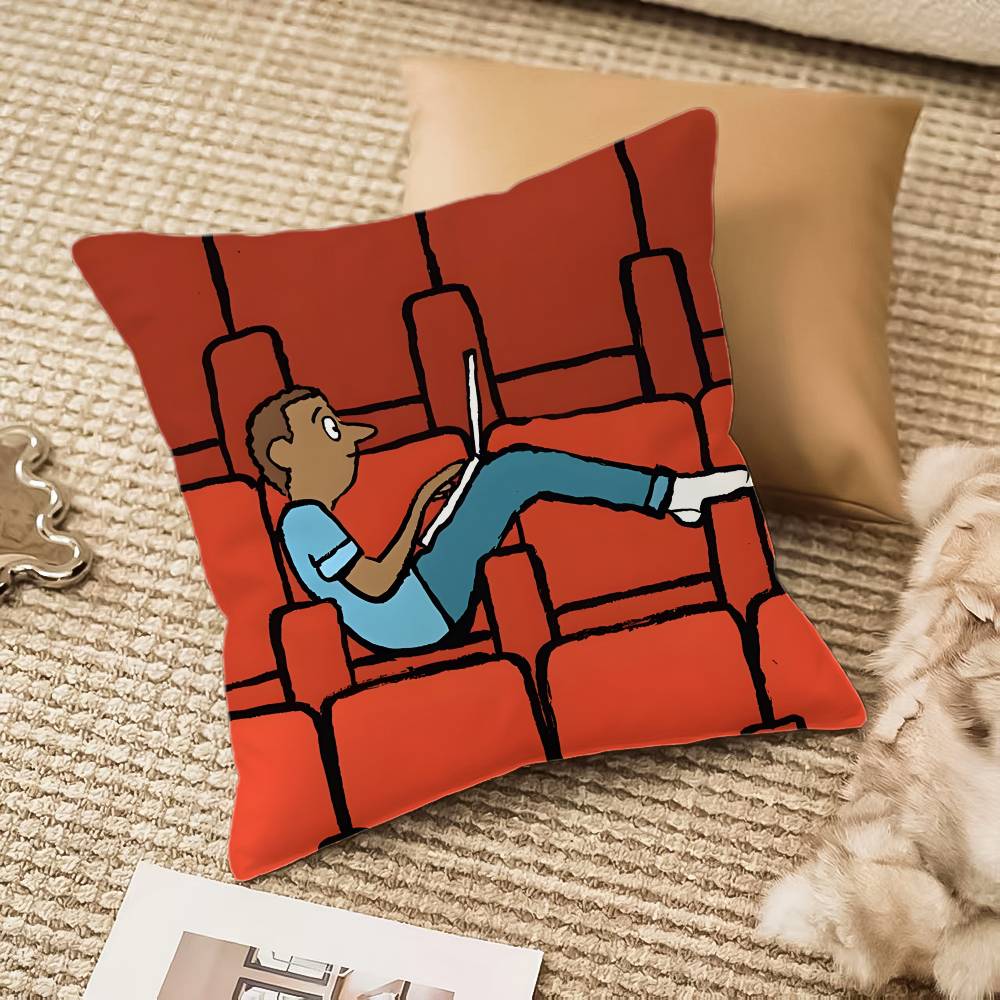 J-Jean Art J-Jullien Pillow Case Anti-dustmite Pillowcase Invisible zipper silky plush Sofa