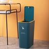 9L/12L Convenient Dog Proof Elk Print Trash Can Press Top Lid Bathroom Accessories