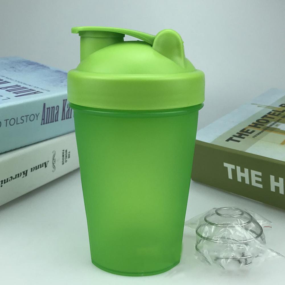 

400ML Water Cup Sport Outdoor Bottle Cup Colorful Albumen Powder Stirring Cup Gift Kettle green #1