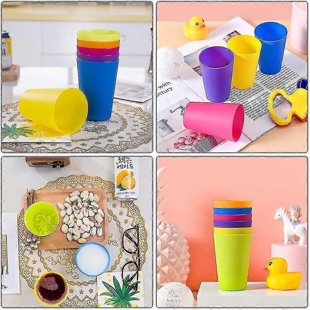 24 Pcs Reusable Plastic Cups, 6 Bright Colors Plastic Cups For Kids, Camping
