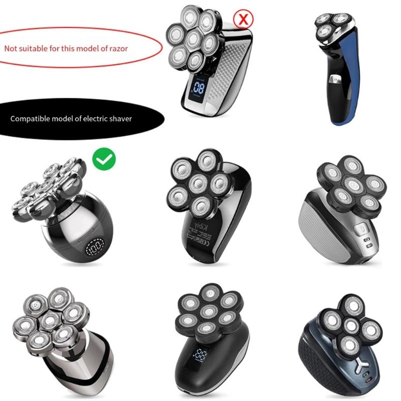 1/2/3Pcs Shaver Replacement Blade Heads Replacement for XR7000 Bald Head Electric Shaver Dry Wet Use Accessories